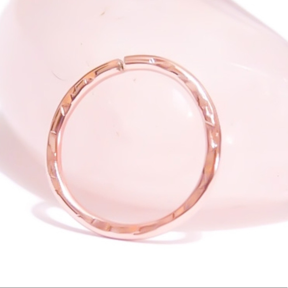 3 PACK - Rose Gold Hammered Nose/Septum Ring &/or Cartilage Daith Hoop Earring